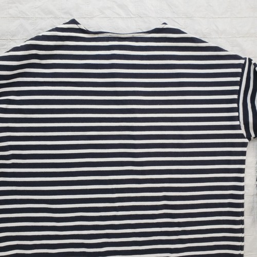 Everlane Size MEDIUM Oversized Mariner Dress Black White Stripe Long Slv Mini - Picture 6 of 9