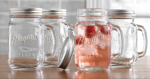 Mason Jar 16 Oz. Glass Mugs with Handle and Lid Set of 6 Old Fashioned Drinki... - Picture 11 of 12