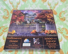 New Sunsout 1000 Piece Puzzle Haunted House by Nicky Boehne  Halloween Rare🎃