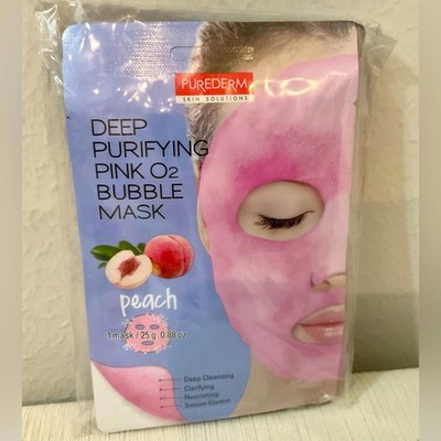 PUREDERM Deep Purifying Pink O2 Bubble Mask Peach 25g.set of 5 pieces