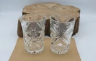 Vintage Anchor Hocking Star of David Drink Ware - Two Fruit Juice Glasses 4 oz