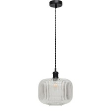 Kitchen Dining Lighting Ribbed Glass Ceiling Light Pendants Fittings