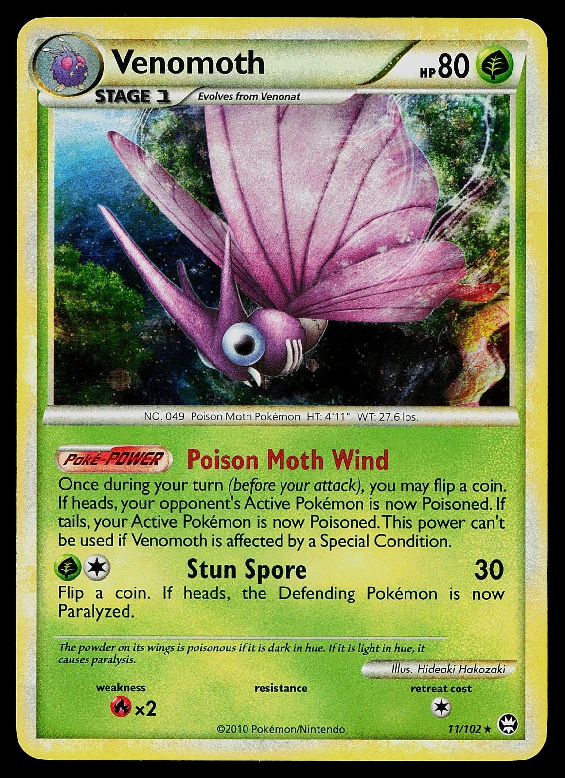 Pokemon Card - Venomoth HGSS Triumphant 11/102 Holo Rare