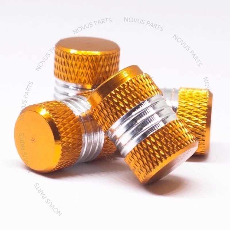 Juego de 4 llantas de vehículo antideslizantes doradas para tapa de válvula de neumático para Kia Sportage Rio Optima Foto 2 de 4