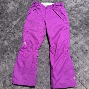 The North Face Youth Winter Ski Snow Pants Girls M 10/12 Purple Hyvent Insulated
