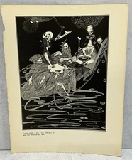 Harry Clarke Poe B & W Illustration 1936 “Avast There A Bit….” Original