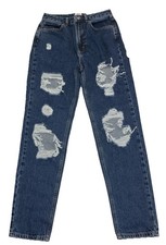 BDG Urban Outfitters Mom Jeans Size 27 High Rise Ripped Denim Blue NWT