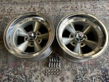 Vintage Pair 15x8 12 Appliance American Style Torq - Thrust 4 34 Chevy Nice