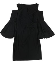 Ralph Lauren Womens Solid Cold Shoulder Dress, black, Petite, 2P