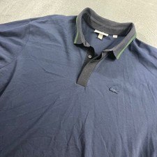 Lacoste Mens Navy Blue Short Sleeve Polo Shirt Tipped Collar 2XLB