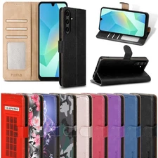 For Samsung Galaxy S25 FE Case, Leather Wallet Magnetic Flip Stand Phone Cover