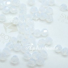 60 pcs 4mm White Opal 5000 Swarovski Crystal Faceted Round Beads