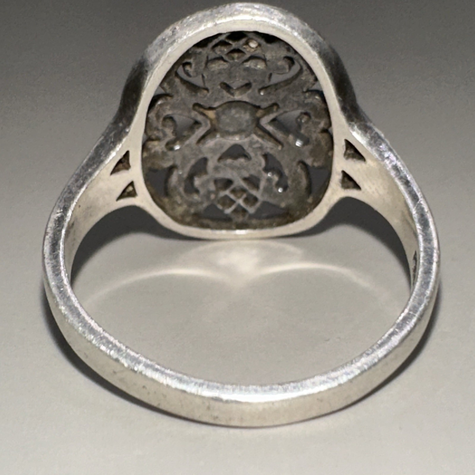 Scroll Design Open Sterling Silver Ring Size 6.5(… - image 4