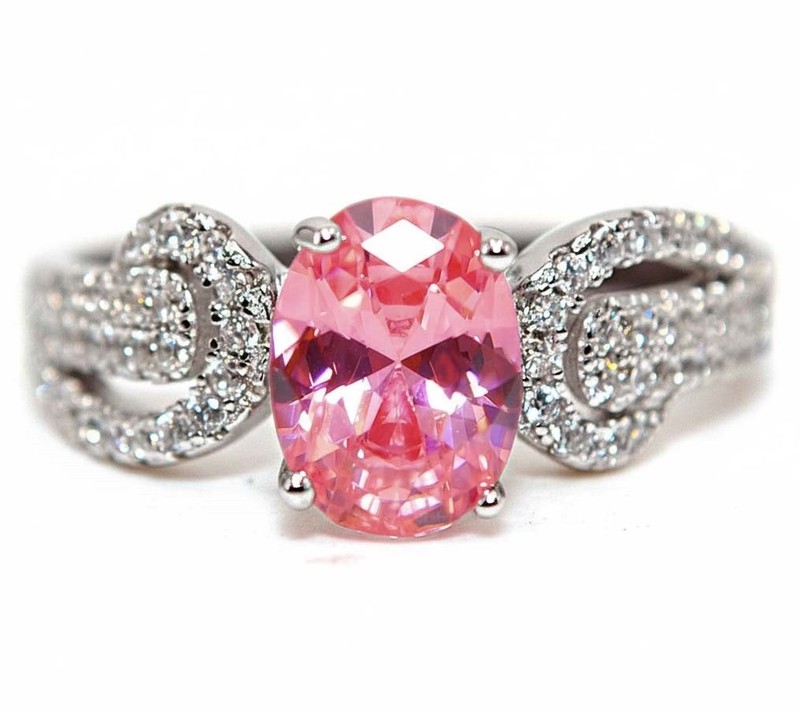 2CT Heat Treated Pink Topaz 925 Sterling Silver Ring Jewelry Sz 9