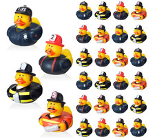 50 Pcs Fireman Rubber Ducks Bulk 2 Inch Rubber Ducks Party Favor Decorations