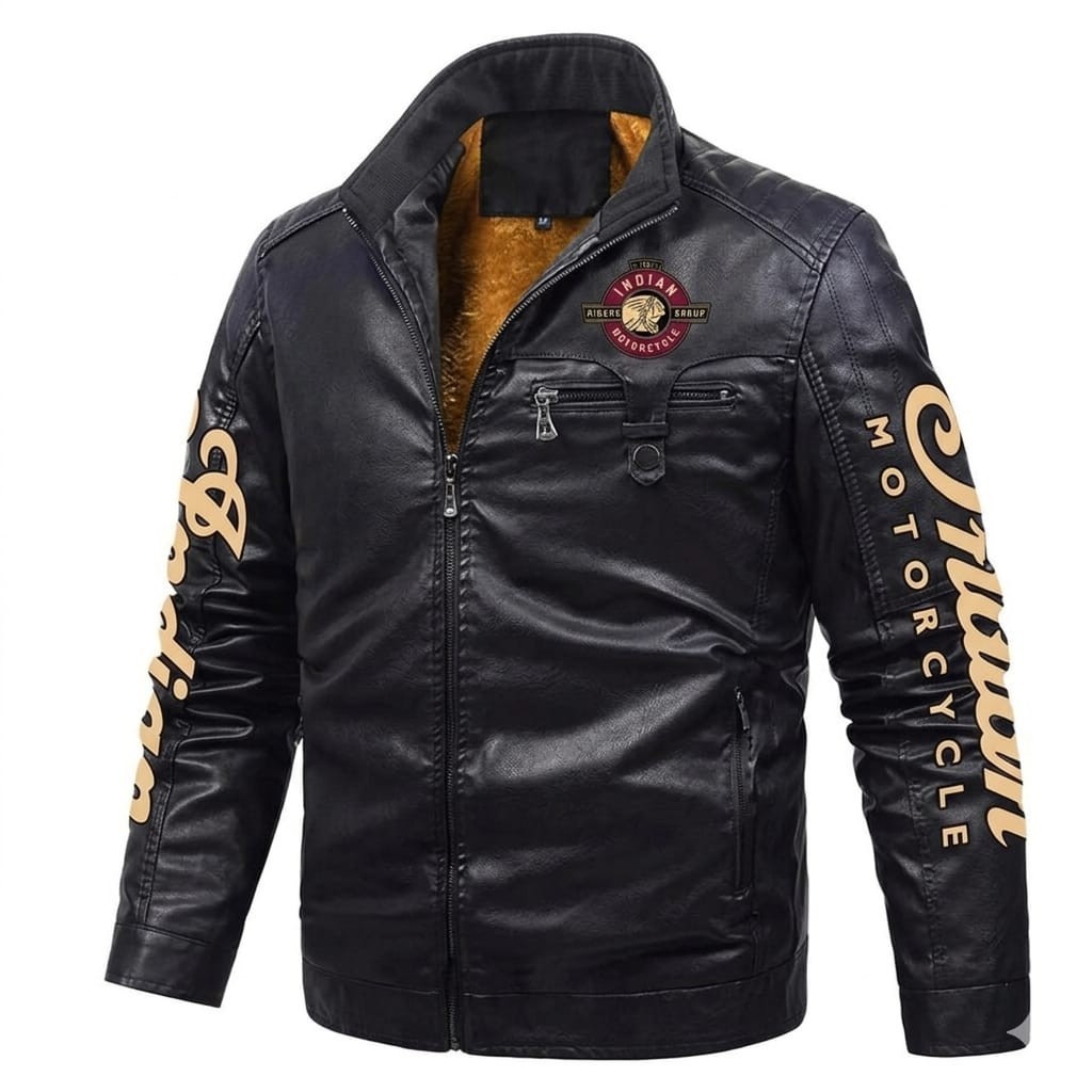 Men's Genuine Cowhide Leather Motorcycle Biker Racing Jacket Vintage Black - second product detail image
