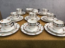 Stunning Art Deco Royal Sutherland 1920s Bone China 26 Piece Tea Set ~ No. 1259