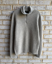 Massimo Dutti Long Sleeve 1/4 Zip Ribbed Knit...