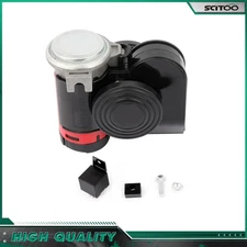 Electric Dual Tone Compact Air Horn Kit 12V 130DB For Motorcycle Car Truck SUV