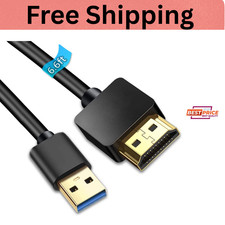 USB to HDMI Adapter Cable, Male HD Monitor Display Audio Video Converter Cable