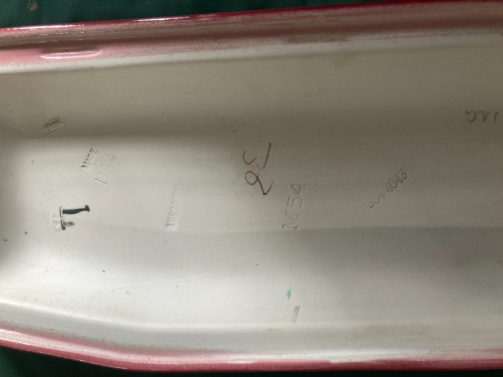 Vtg Mid Century Burgundy T'ang Red Porcelain Toilet Standard Round Bowl 336-25E