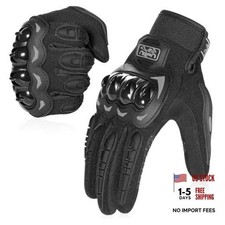 Black Touchscreen Motorcycle Gloves - Breathable - Anti Large - Black
