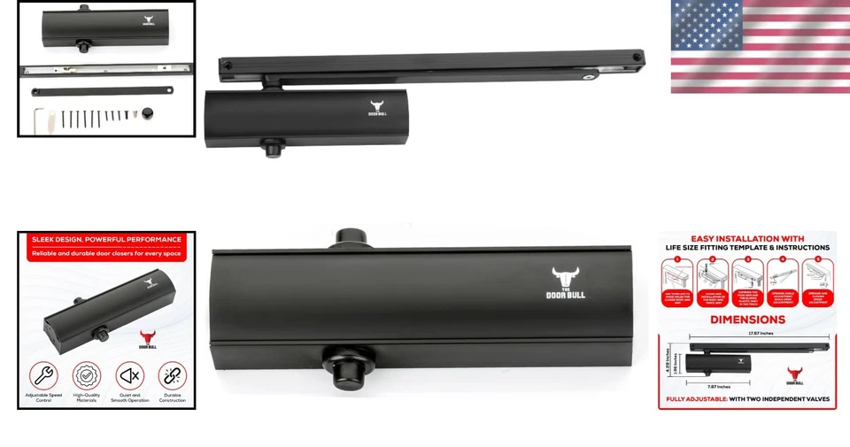 Cierrapuertas Automático Montaje en Superficie Hidráulico Mantener Velocidad Abierta Ajustable Foto 2 de 4