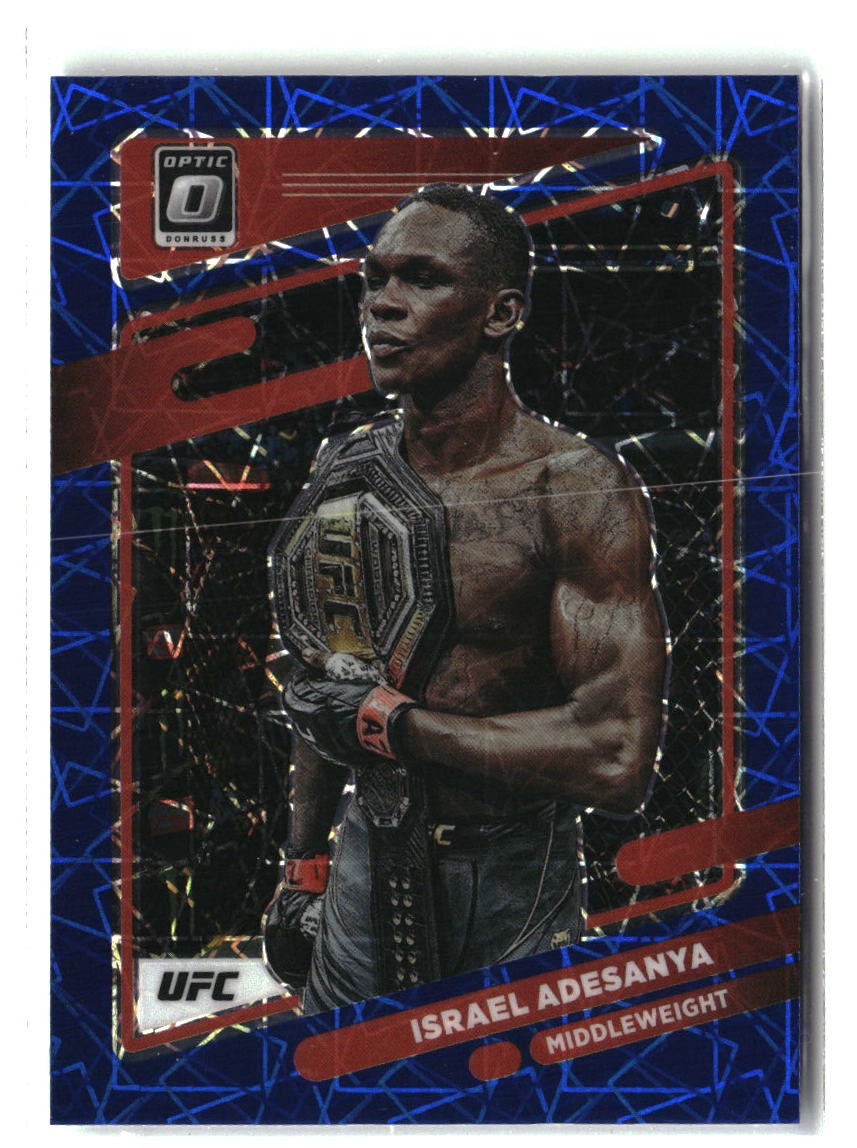2022 Donruss Optic UFC #6 Israel Adesanya Blue Velocity