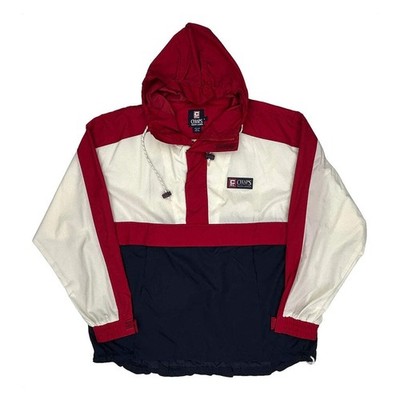 USA Chaps Ralph Lauren Spellout Windbreaker - Large Navy Nylon