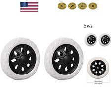 Set of 2 Universal 6.5-Inch Black Shopping Cart Wheels - Load Up to 22lbs Each