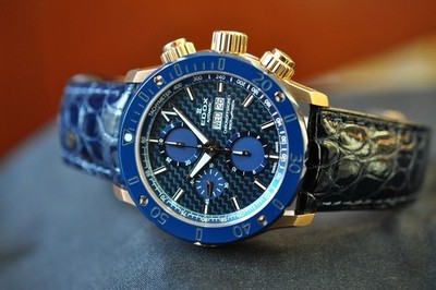 Edox Chrono Offshore 1 Automatic Pre-owned Self-winding Calf leather