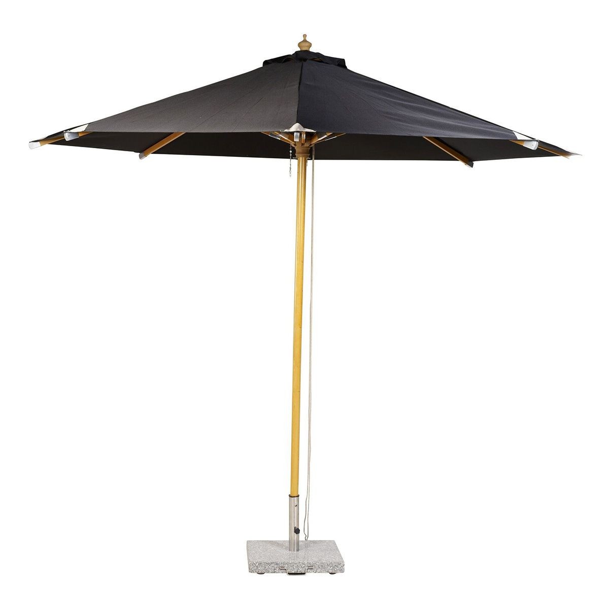Parasol design en bois Naxos 300cm noir de qualité premium