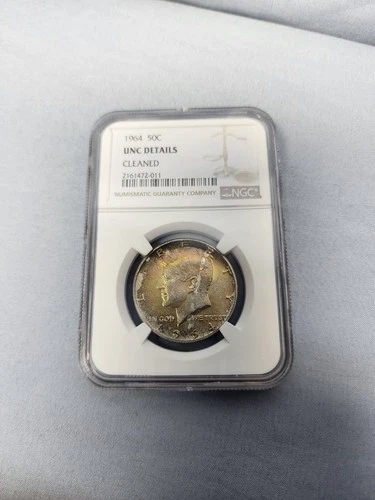 *TONED* 1964 50c Unc Details Cleaned Kennedy Half Dollar