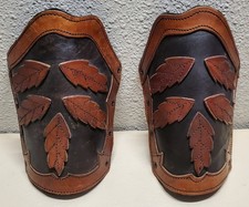 Leather Lace Up Arm Guards Bracers Armor Brown  Black Renaissance LARP Cosplay