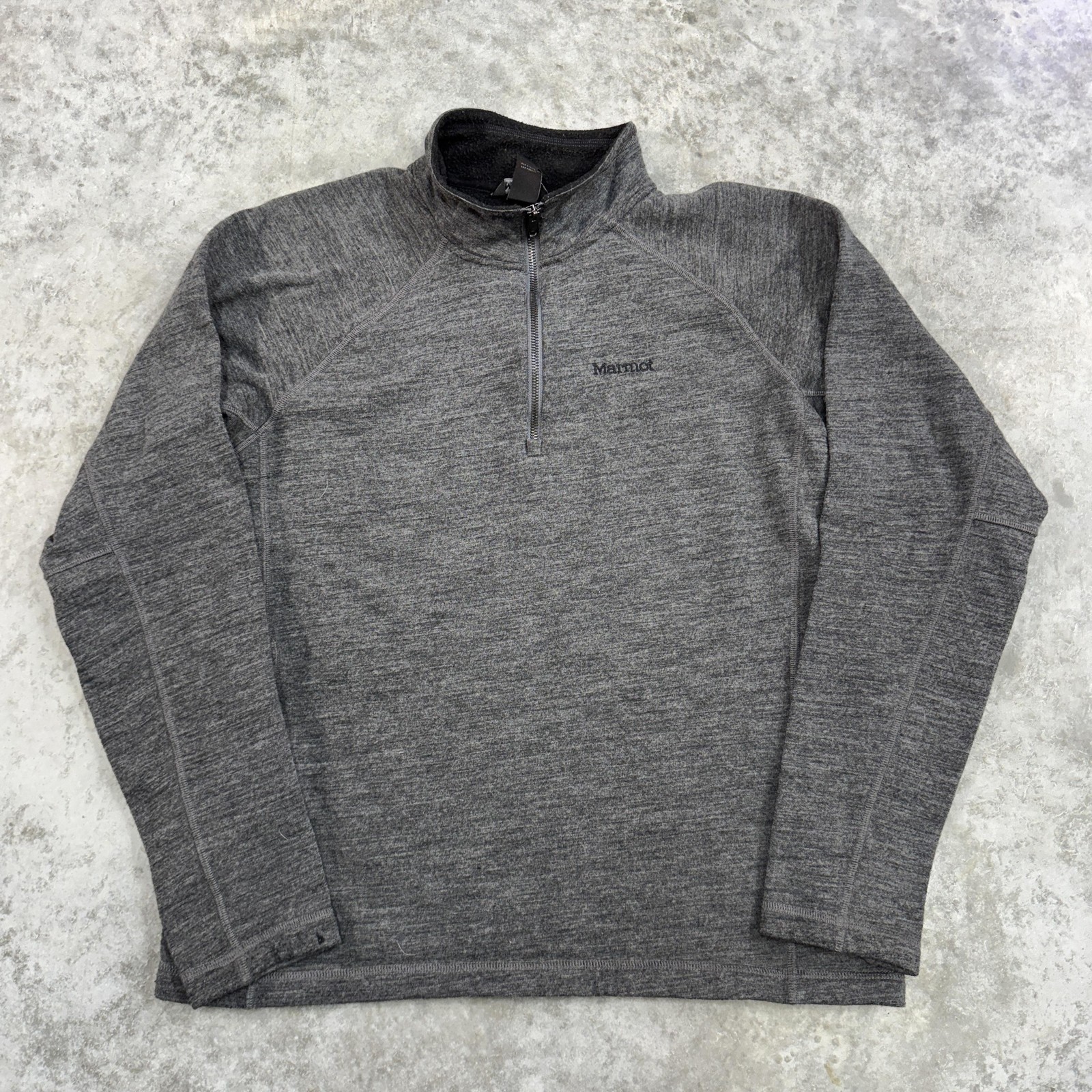 Marmot Pullover Mens Large Gray Half Zip Fleece Sweater Outdoor Athletic