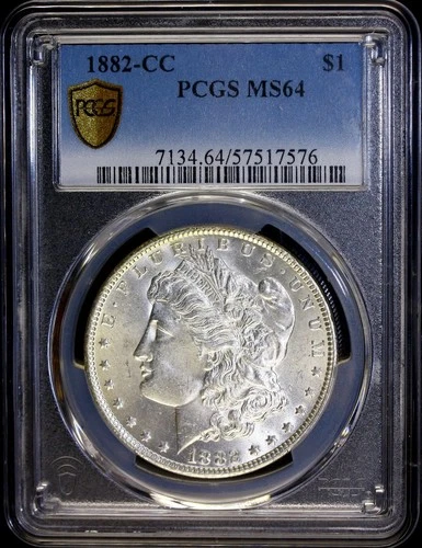 1882-CC Morgan Silver Dollar - PCGS MS 64