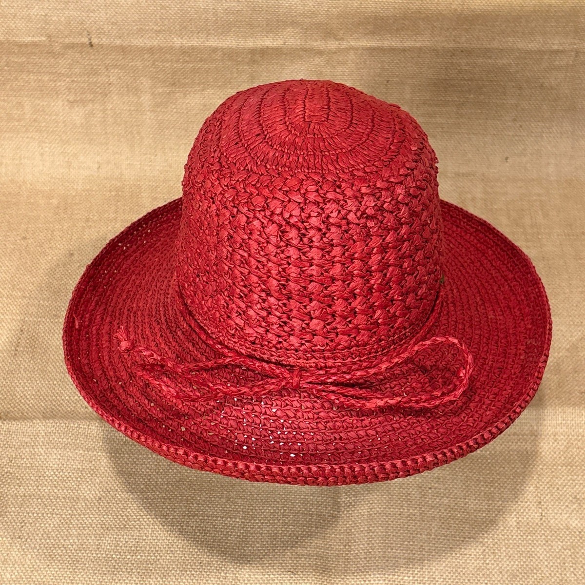 Scala red floppy sun hat Scala Red Straw for Women for sale | eBay main image 4