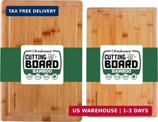Freshware Freshware Bamboo Cutting Boards for Kitchen with Juice Groove Set of