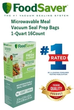 Genuine FoodSaver Microwavable Meal Prep Bags Vacuum Seal 1 Quart 16 Count