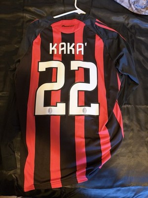 adidas AC Milan Kaka' #22 Long Sleeve Soccer Jersey Black Red
