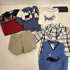 Janie And Jack Baby Boy Misc Clothes Lot Of 6 Shirts Jacket Sweaters Pants