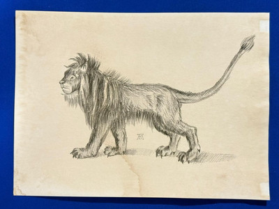 Alberto Durero (Handmade) Drawing on antique paper Signed and Sealed.