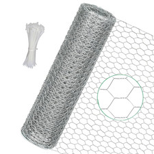 Chicken Wire Fencing, 16 Inx 276 in 40cm x 7m Chicken Wire Mesh Roll, 1 in Mes