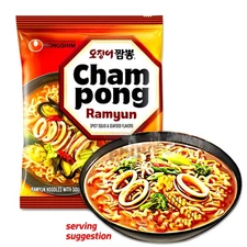 1-3pk Champong Ramyun Spicy Squid & Seafood Flavors Noodles by NONGSHIM ラーメン