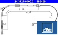 ATE 24.3727-0400.2 Seilzug FüR Feststellbremse Handbremsseil Bremsseil