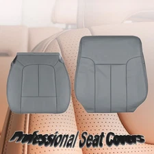 Fits 2009-2014 Ford F150 Driver Bottom & Top Replacement Leather Seat Cover Gray