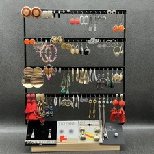 Earring Lot Of 45 Pairs Multicolor Beaded Dangles Pierced Wearable Crafts Resell