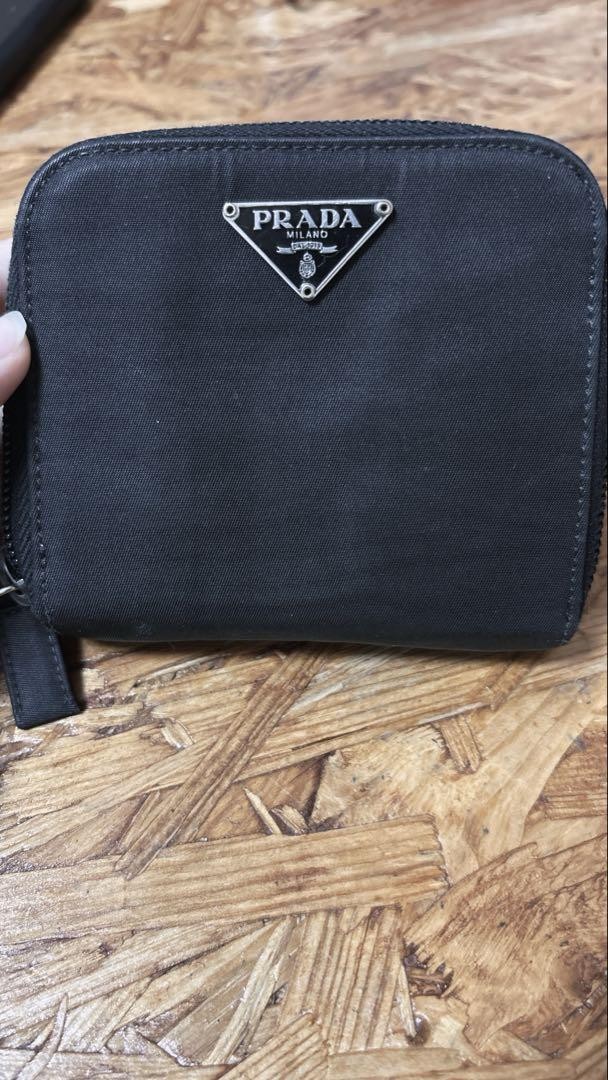 Prada Authentic Men’s Nylon Bi-Fold Wallet with Logo - Compact Gift