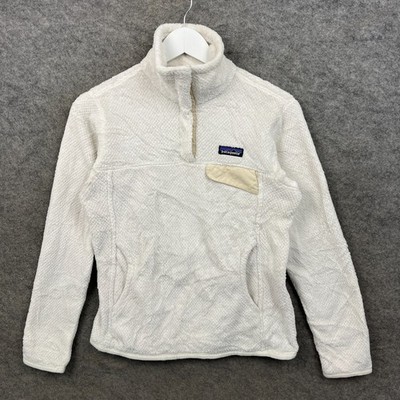 Patagonia Fleece Damen Small weiß Re Tool Snap T Polartec Sherpa Hochflor Top