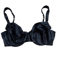 VtG Victoria s Secret Style 2032 Second Skin Satin Bra 34C Black Full Coverage